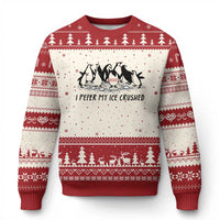 Funny Penguins Resist Protest Ugly Christmas Sweater I Pefer My Ice Crushed