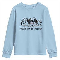 Funny Penguins Resist Protest Youth Sweatshirt I Pefer My Ice Crushed