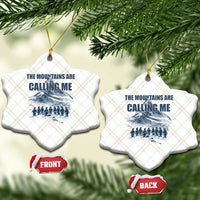 Funny Nihilist Penguin Hiking Ceramic Ornament The Mountains Are Calling Me