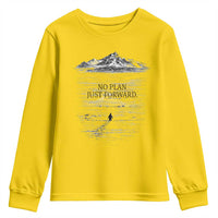 Funny Nihilist Penguin Hiking Youth Sweatshirt No Plan Just Forward