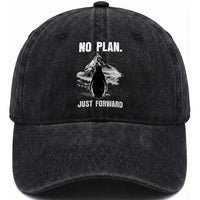 Nihilist Penguin Hiking Meme Washed Cotton Baseball Cap No Plan Just Forward
