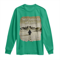 Nihilist Penguin Hiking Meme Long Sleeve Shirt They Survived He Lived