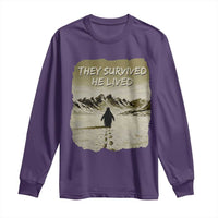 Nihilist Penguin Hiking Meme Long Sleeve Shirt They Survived He Lived