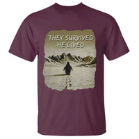 Nihilist Penguin Hiking Meme T Shirt They Survived He Lived