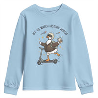 Funny Goose Support Freedom Meme Youth Sweatshirt Off To Watch History Repart
