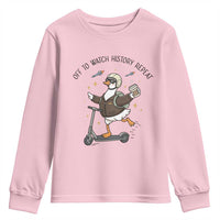 Funny Goose Support Freedom Meme Youth Sweatshirt Off To Watch History Repart