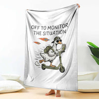 Funny Goose Support Freedom Meme Throw Blanket Off To Monitor The Situation