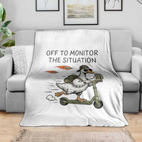 Funny Goose Support Freedom Meme Throw Blanket Off To Monitor The Situation