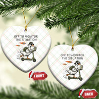 Funny Goose Support Freedom Meme Ceramic Ornament Off To Monitor The Situation