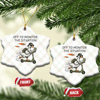 Funny Goose Support Freedom Meme Ceramic Ornament Off To Monitor The Situation