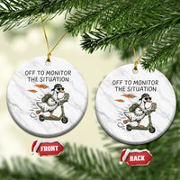 Funny Goose Support Freedom Meme Ceramic Ornament Off To Monitor The Situation