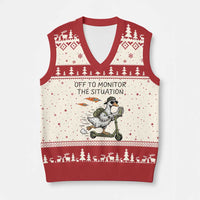 Funny Goose Support Freedom Meme V-Neck Knit Sweater Vest Off To Monitor The Situation