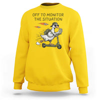 Funny Goose Support Freedom Meme Sweatshirt Off To Monitor The Situation