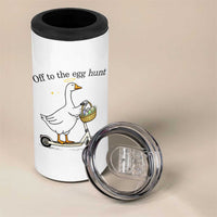 Off To The Egg Hunt 4 in 1 Can Cooler Tumbler Funny Easter Goose