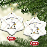 Off To The Egg Hunt Ceramic Ornament Funny Easter Goose