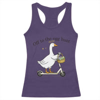 Off To The Egg Hunt Racerback Tank Top Funny Easter Goose