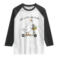 Off To The Egg Hunt Raglan Shirt Funny Easter Goose