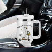 Off To The Egg Hunt Tumbler With Handle Funny Easter Goose