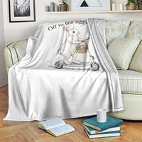 Off To The Egg Hunt Throw Blanket Funny Easter Bunny