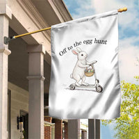 Off To The Egg Hunt Garden Flag Funny Easter Bunny