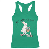 Off To The Egg Hunt Racerback Tank Top Funny Easter Bunny