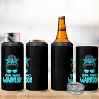 Sexual Assault Awareness Messy Bun Support Survivors 4 in 1 Can Cooler Tumbler