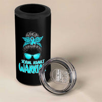 Sexual Assault Awareness Messy Bun Support Survivors 4 in 1 Can Cooler Tumbler