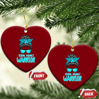 Sexual Assault Awareness Messy Bun Support Survivors Ceramic Ornament