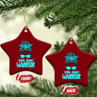 Sexual Assault Awareness Messy Bun Support Survivors Ceramic Ornament