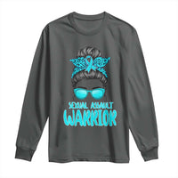 Sexual Assault Awareness Messy Bun Support Survivors Long Sleeve Shirt
