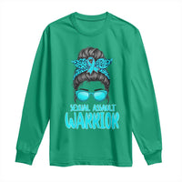 Sexual Assault Awareness Messy Bun Support Survivors Long Sleeve Shirt
