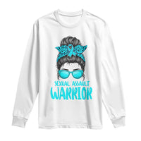 Sexual Assault Awareness Messy Bun Support Survivors Long Sleeve Shirt