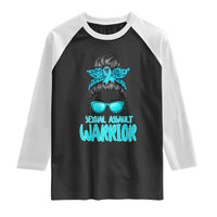 Sexual Assault Awareness Messy Bun Support Survivors Raglan Shirt