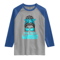 Sexual Assault Awareness Messy Bun Support Survivors Raglan Shirt