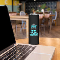 Sexual Assault Awareness Messy Bun Support Survivors Skinny Tumbler