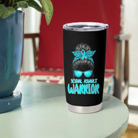 Sexual Assault Awareness Messy Bun Support Survivors Tumbler Cup