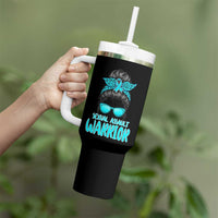 Sexual Assault Awareness Messy Bun Support Survivors Tumbler With Handle