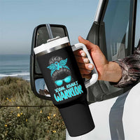 Sexual Assault Awareness Messy Bun Support Survivors Tumbler With Handle
