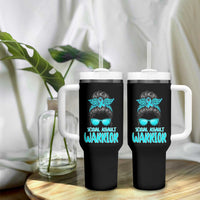 Sexual Assault Awareness Messy Bun Support Survivors Tumbler With Handle