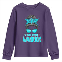 Sexual Assault Awareness Messy Bun Support Survivors Youth Sweatshirt