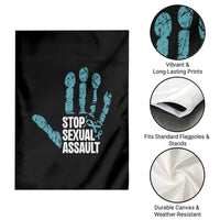 Stop Sexual Assault Garden Flag Teal Ribbon Hand