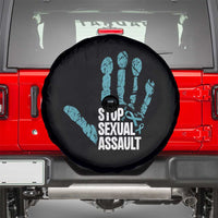 Stop Sexual Assault Spare Tire Cover Teal Ribbon Hand