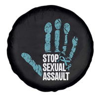 Stop Sexual Assault Spare Tire Cover Teal Ribbon Hand