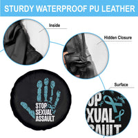 Stop Sexual Assault Spare Tire Cover Teal Ribbon Hand