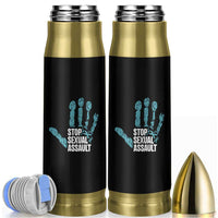 Stop Sexual Assault Bullet Tumbler Teal Ribbon Hand
