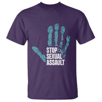 Stop Sexual Assault T Shirt Teal Ribbon Hand