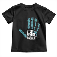 Stop Sexual Assault Toddler T Shirt Teal Ribbon Hand