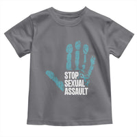 Stop Sexual Assault Toddler T Shirt Teal Ribbon Hand