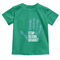 Stop Sexual Assault Toddler T Shirt Teal Ribbon Hand