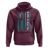 Sexual Assault Awareness American Flag Hoodie In April We Wear Teal Ribbon